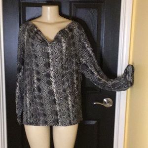 Black and white snakeskin print with draped front